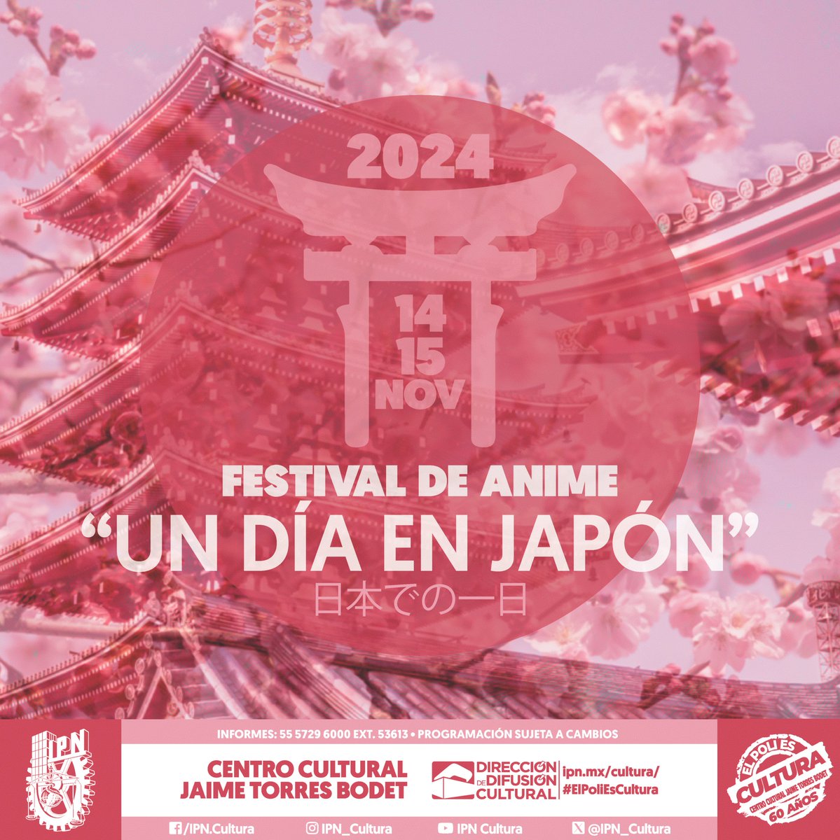 IPN_MX's tweet photo. ¡Que no se te pase! Este 14 y 15 de noviembre llega al #IPN el Festival De Anime #UnDíaEnJapón donde a través de conferencias, doblaje, conciertos, proyección de películas y un concurso de cosplay podrás sumergirte en la cultura de la animación japonesa. ¡Te esperamos! 🎌🪭👘 @IPN_Cultura