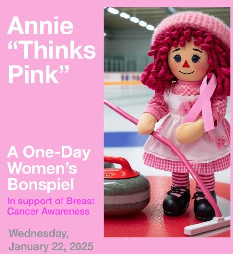 Don't miss this year's Oakville Annie Day Women's Bonspiel on January 22nd. This year, Annie  is “Thinking Pink” in support of Breast Cancer Research. Games at 9:30am and 1:30pm with coffee, catered lunch, prizes and lots of fun! Register at: buff.ly/3O3FHQz