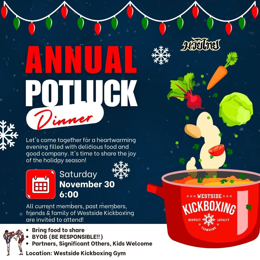 westsidekickbox's tweet photo. Westside Year End Potluck Party

Saturday, November 30
6:00

Bring food to share
Write down your dish on the list at the gym so others will know what NOT to bring!

BYOB - if you’re drinking, please be responsible and find a safe way home

Let’s party!!!!! https://t.co/9cw9t1ELPZ