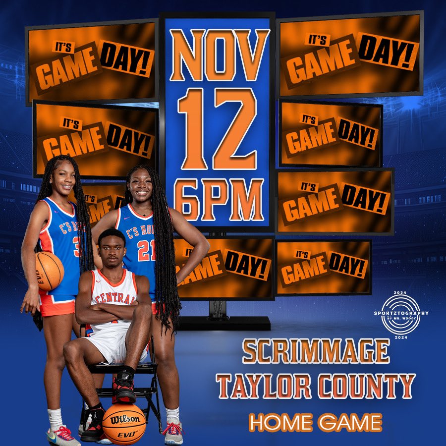 GameDay-Basketball 
Chargers Season TipOff with girls (6:00) and boys (7:30) scrimmage games against Taylor County at C’s House
 <a href="/CHSMaconATH/">Central-Macon Athletics</a> <a href="/LadyChargersWBB/">Central-Macon WBB</a>