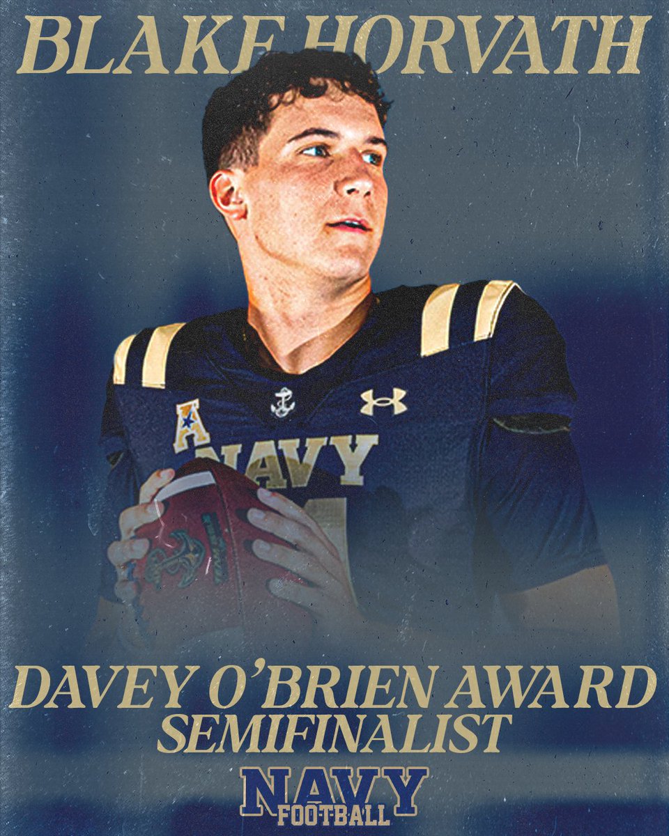 Blake has been announced as a Davey O'Brien Award Semifinalist!

Go vote for Blake here: <a href="/daveyobrien/">Davey O'Brien National Quarterback Award</a>
 
#GoNavy | #RollGoats