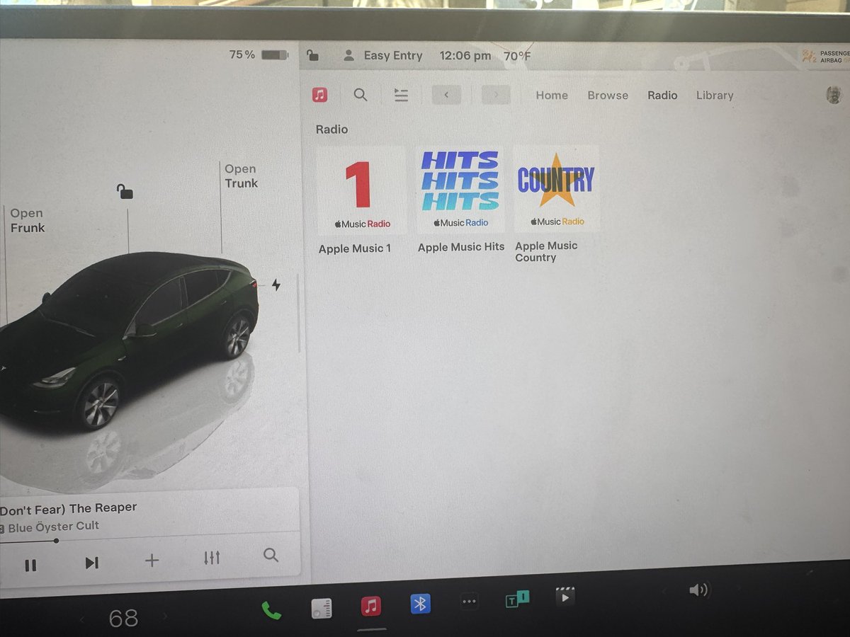 azgr's tweet photo. @AppleMusic Where did the genre stations go on the Radio screen? They weren’t there as if yesterday.See my Tesla Apple Music screen. https://t.co/EedWH5Ajs4