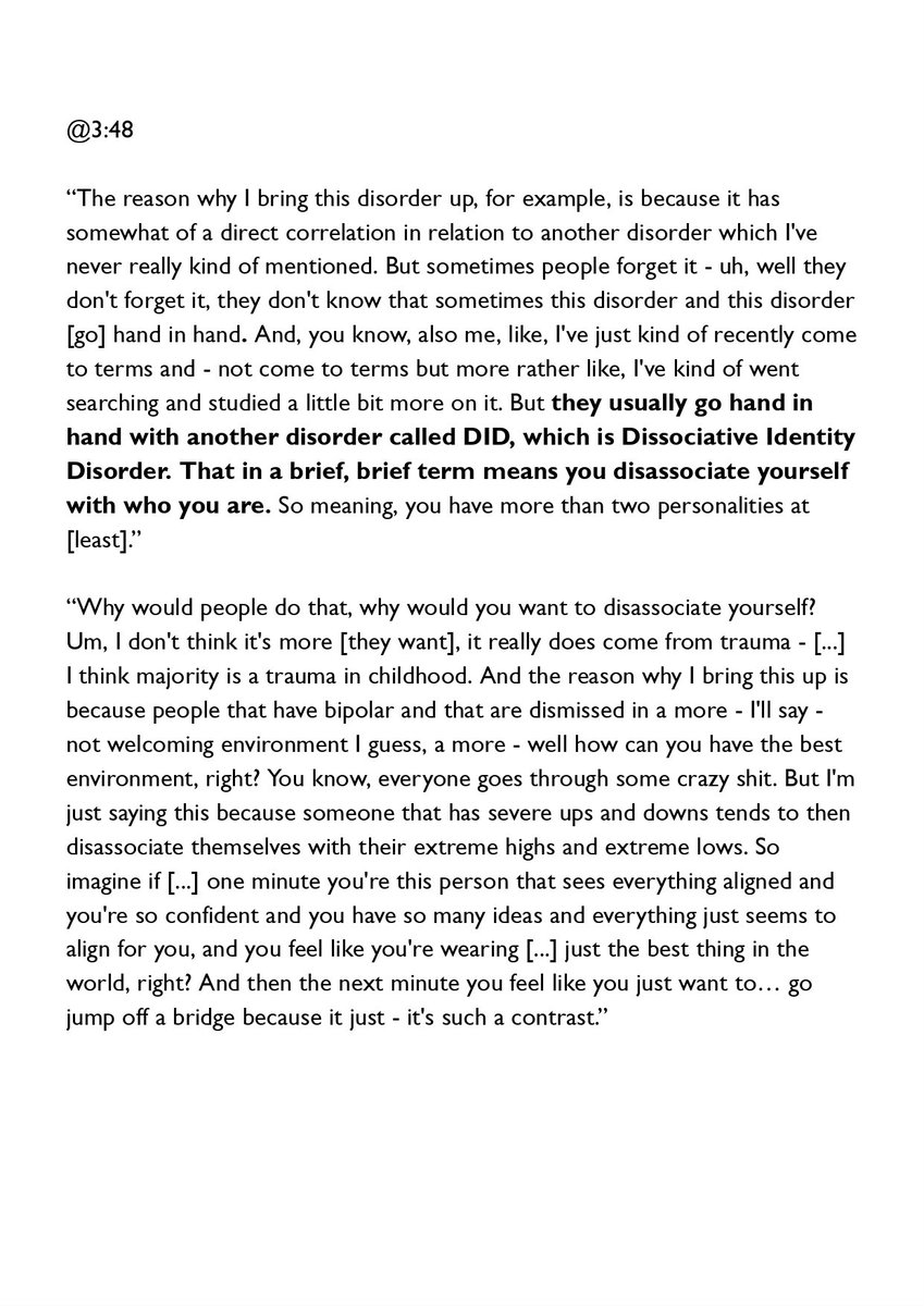 dprdrip's tweet image. Ian on his Bipolar and DID;

A thread, because as a new dreamer myself I know it’s hard to find his own explanations condensed so I hope this helps 🌸

Timestamps from the lives are marked in the transcriptions.

Ref: 16 Sept 2023 IG Live youtu.be/kXKlurcDEtw?si…