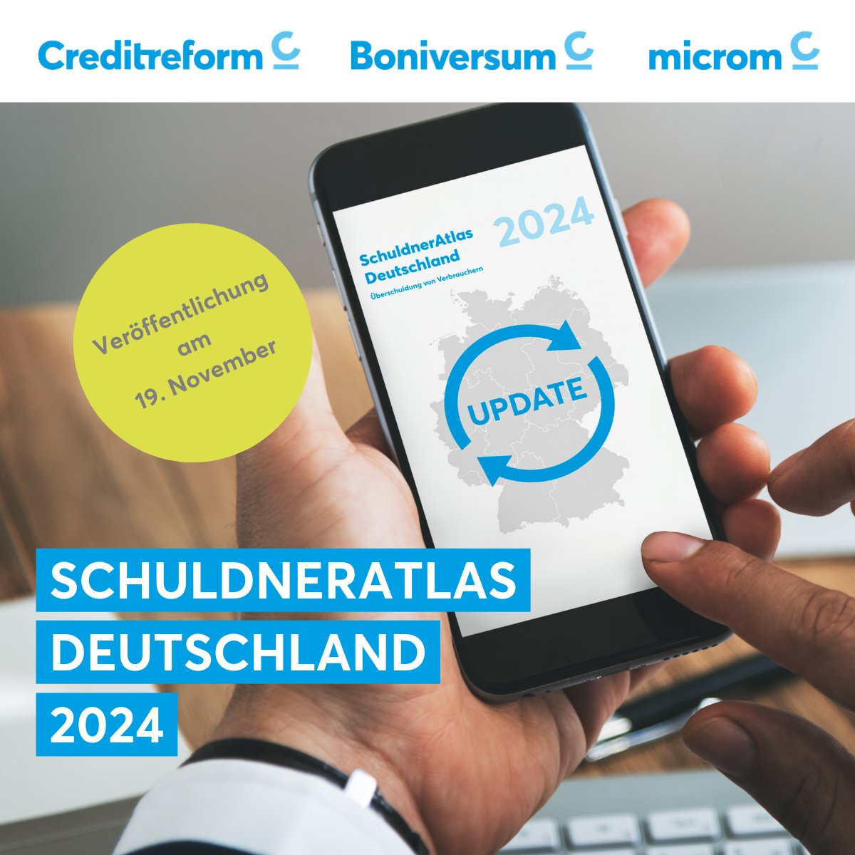 CreditreformHB's tweet photo. 💬 Wie viele Menschen sind aktuell in Deutschland überschuldet? Welche Regionen sind besonders betroffen?

Antworten und Einblicke zur finanziellen Lage Deutschlands gibt es im SchuldnerAtlas Deutschland 2024 – Veröffentlichung am 19. November. 
#SchuldnerAtlas #Creditreform https://t.co/OA2t9e99Fs