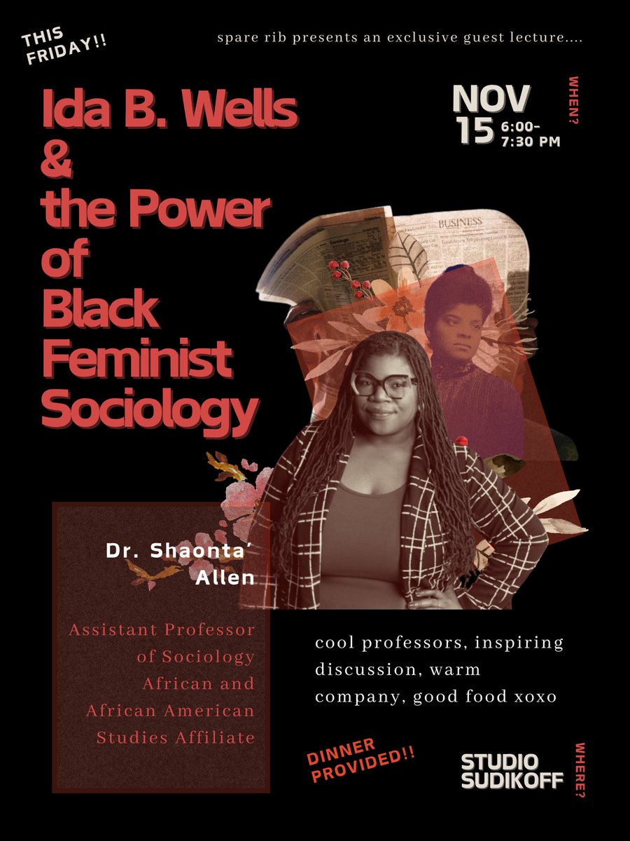 Dr. Shaonta' Allen (@blksocwithqtna) on Twitter photo Excited to talk with the Dartmouth student feminist organization this week about my Queen Ida B. Wells 👸🏾 & <a href="/BlackFemSoc/">Black Feminist Sociology</a>!This might be my most favorite event flyer to date! 😍🤩🔥 Can I add being named a “cool professor” to my CV?? 😂😂 #SocAF #IdaBWells Excited to talk with the Dartmouth student feminist organization this week about my Queen Ida B. Wells 👸🏾 & <a href="/BlackFemSoc/">Black Feminist Sociology</a>!This might be my most favorite event flyer to date! 😍🤩🔥 Can I add being named a “cool professor” to my CV?? 😂😂 #SocAF #IdaBWells