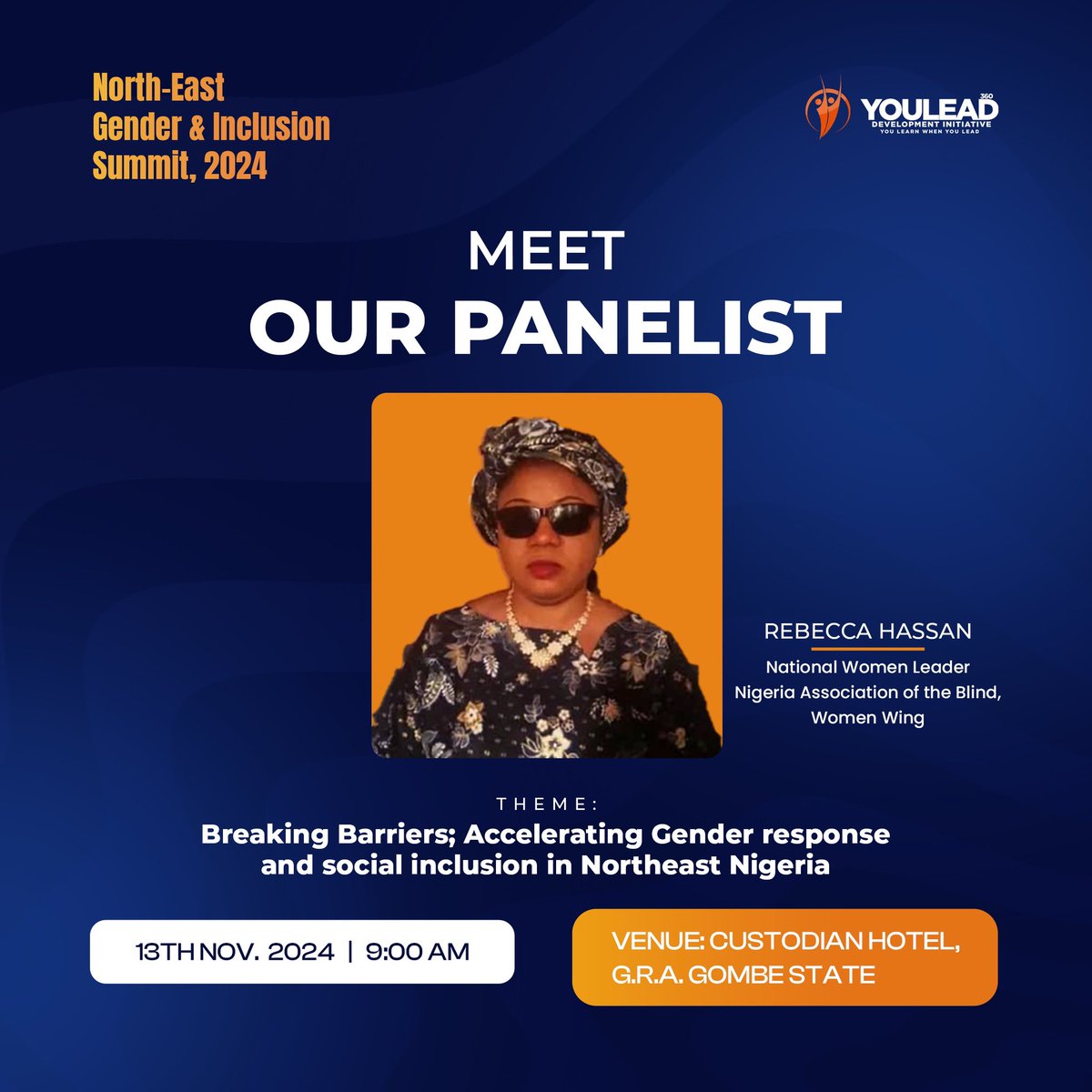 youlead360ng's tweet photo. Meet Our Panelists at the North-East Gender and Inclusion Summit. 

Be part of the discussion tomorrow:

🗓 Date: 13th November, 2024  
📍 Venue: Custodian Hotel G.R.A. Gombe  
⏰ Time: 9:00 AM https://t.co/UmKQcui9su