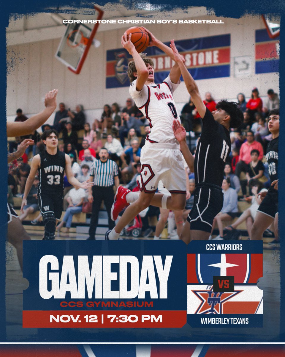 CCSWarriorsSATX's tweet photo. BALL UP, ITโS GAME DAY!
๐ Wimberley HS
๐๏ธ Today, 11/12 โขโ๏ธ 7:30pm
๐ CCS Gymnasium
#CCSHoops | #GoWarriors
@CCSBBasketball @AlamoCityHoops1 @hoops_210 @Jewlzonthemic @CoachRayBriggs @isaiah_ACH @JayCollins_1 @TexasHoopsGASO @GASOBlue @GASOMass https://t.co/0wq18tougJ