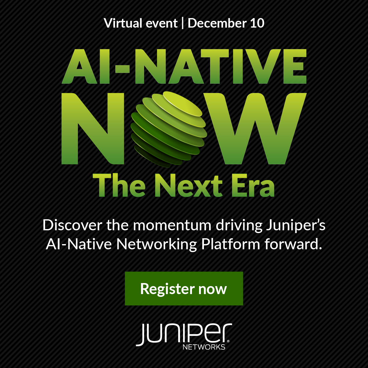 sk_vinod's tweet photo. You’re officially invited to AI-Native NOW’s grand finale (of the year)! Join us to hear @JuniperNetworks experts share the latest AI-Native Networking Platform updates while industry thought leaders give an inside look into 2025’s biggest predictions. https://t.co/EIOdF4EHVL https://t.co/y9C3dGzWA9