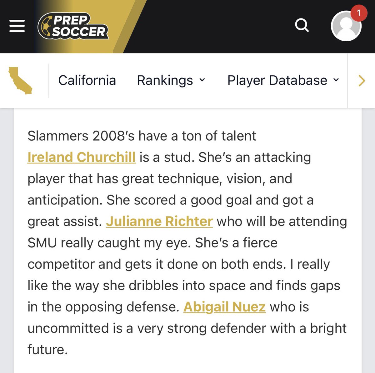 Ireland Churchill (@irelandchurch55) on Twitter photo Thank you for the shoutout <a href="/PrepSoccerCA/">Prep Soccer California</a>. We had a successful weekend with 3 big wins. So proud of my team! Thank you for the shoutout <a href="/PrepSoccerCA/">Prep Soccer California</a>. We had a successful weekend with 3 big wins. So proud of my team!