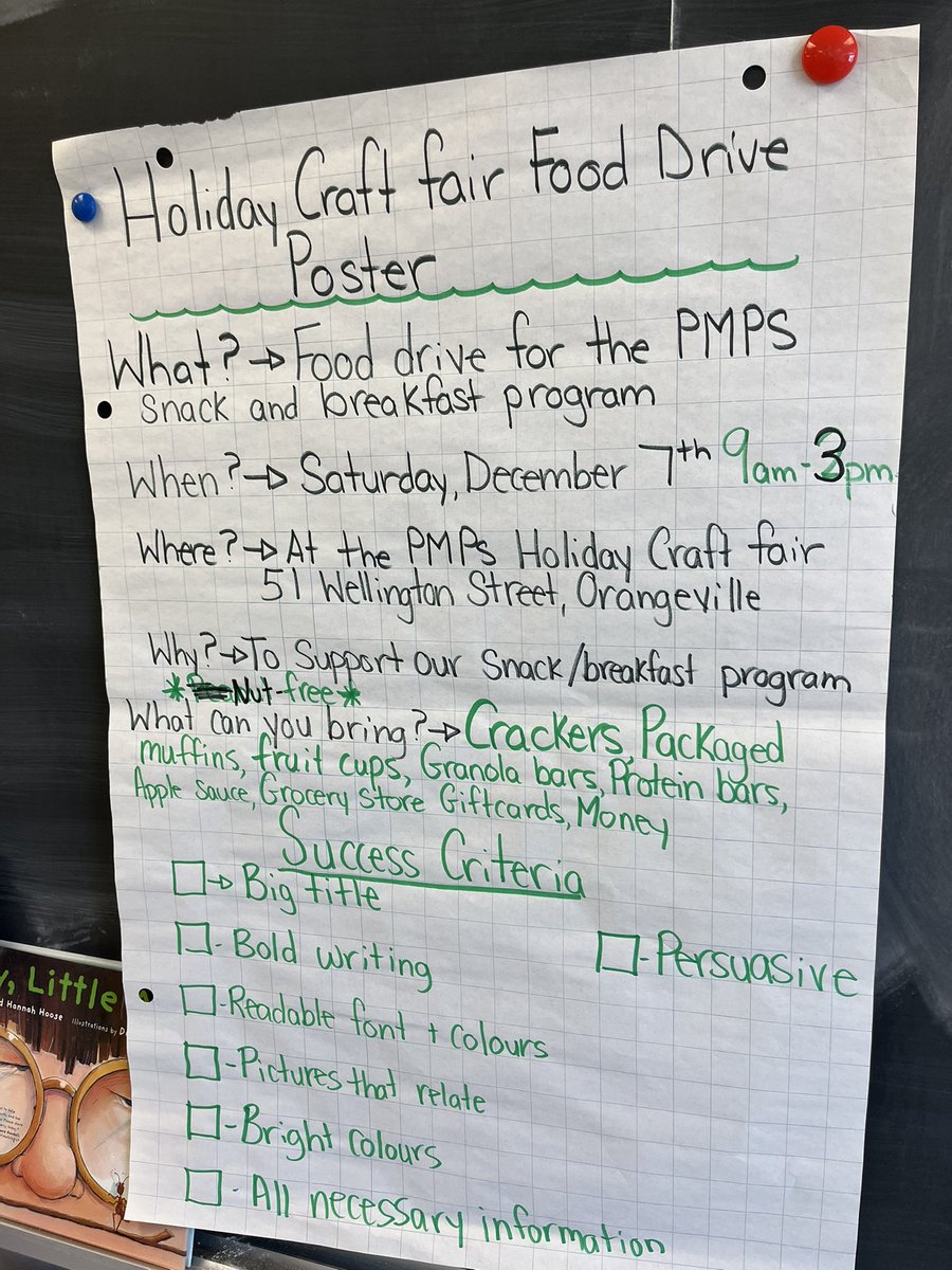 Thanks <a href="/mrshickey12/">Mrs Hickey</a> for working on advertising for our food drive to support our snack and breakfast program. We can’t wait to see what you come up with! #MargaretProud #fooddrive