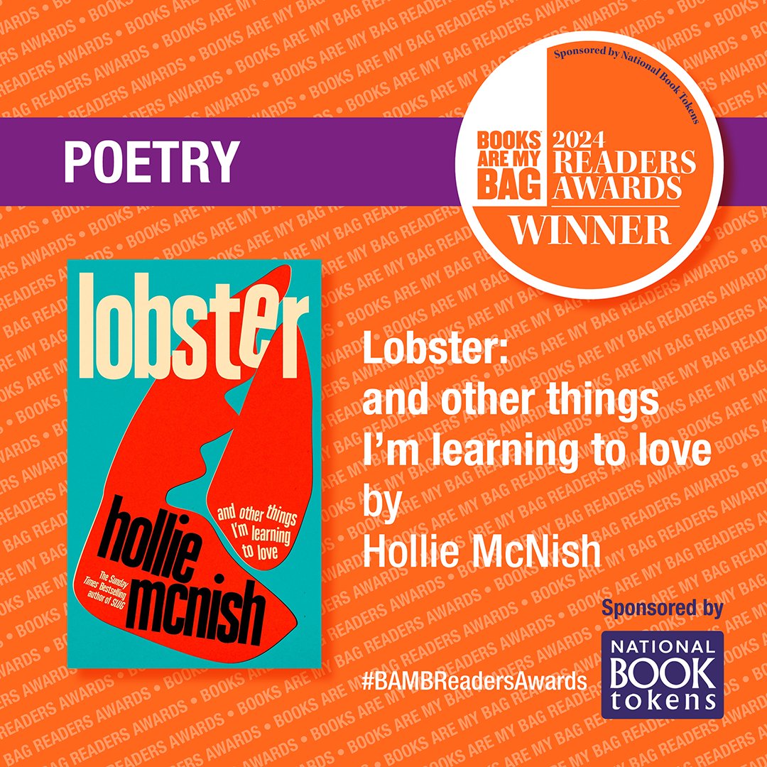 The winner of the 2024 Poetry Award is Lobster: and other things I’m learning to love by Hollie McNish (<a href="/holliepoetry/">Hollie McNish</a>).

#BAMBReadersAwards 

<a href="/FleetReads/">Fleet</a>