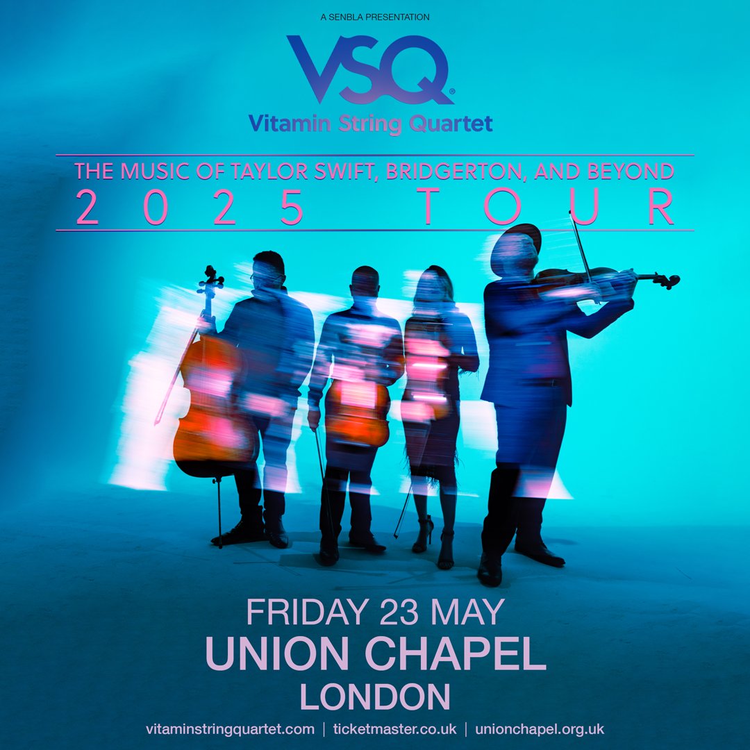 Vitamin String Quartet (@wearevsq) on Twitter photo ATTENTION LONDON FANS 🚨🇬🇧
We are so excited to announce that we will be performing at <a href="/UnionChapelUK/">Union Chapel London</a> on May 23rd!
Presale: Wed, Nov 13 @ 10am GMT (PW: VSQTAYLOR)
On Sale: Fri, Nov 15 @ 10am GMT
ticketmaster.co.uk/artist/5423355 ATTENTION LONDON FANS 🚨🇬🇧
We are so excited to announce that we will be performing at <a href="/UnionChapelUK/">Union Chapel London</a> on May 23rd!
Presale: Wed, Nov 13 @ 10am GMT (PW: VSQTAYLOR)
On Sale: Fri, Nov 15 @ 10am GMT
ticketmaster.co.uk/artist/5423355