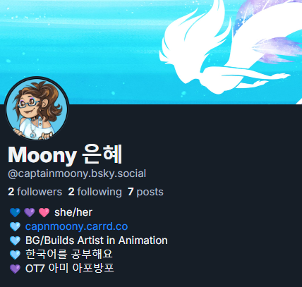 Finally got my 🦋 up n' goin~
captainmoony.bsky.social 💙