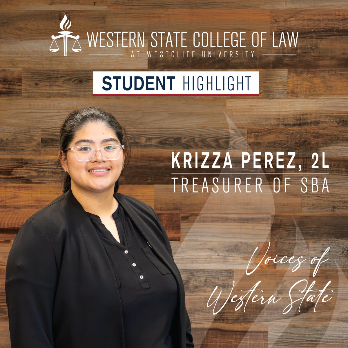 Krizza Perez is a 2L student at #WesternStateLaw and serves as the SBA's Treasurer. She is interested in Family, Tort, and Trust &amp; Estates Law. Find out why she recommends reading ahead, here: wsulaw.edu/news/meet-your…

#WesternStateProud #SBA #VoicesOfWesternState