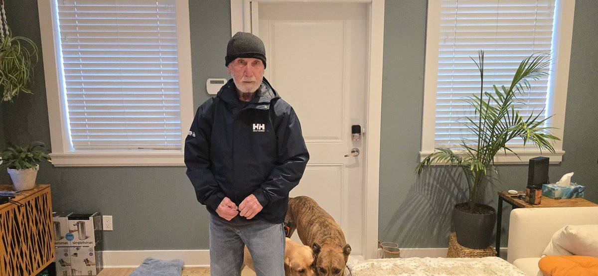 My dad is missing and has dementia.

VPD and Transit police have been notified and his photo has been shared

We are very confident he's wearing this exact outfit today

The toque is retro reflective;,it will appear black until a light shines on it/reflects back to source light