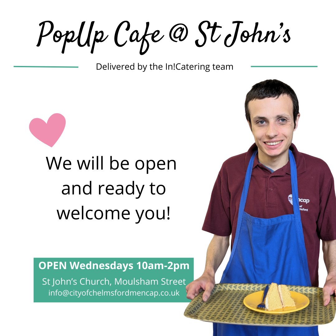 CityMencap's tweet photo. How's this for a mouthwatering menu at our PopUp Cafe tomorrow?!  The In!Catering team have produced Sweet Potato Soup, Cheese Scones and the most decadent looking Salted Caramel Popcorn Cake.  Pop in to St John's Church in Moulsham Street, 10am til 2pm.  Go on, treat yourself! https://t.co/NxeNvN2g19