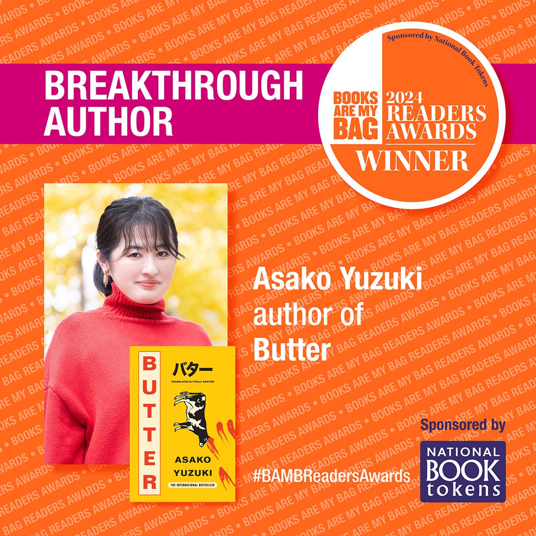 booksaremybag's tweet photo. The winner of the 2024 Breakthrough Author Award is Asako Yuzuki, author of Butter.

#BAMBReadersAwards

@4thEstateBooks https://t.co/LncCBJIC2Q