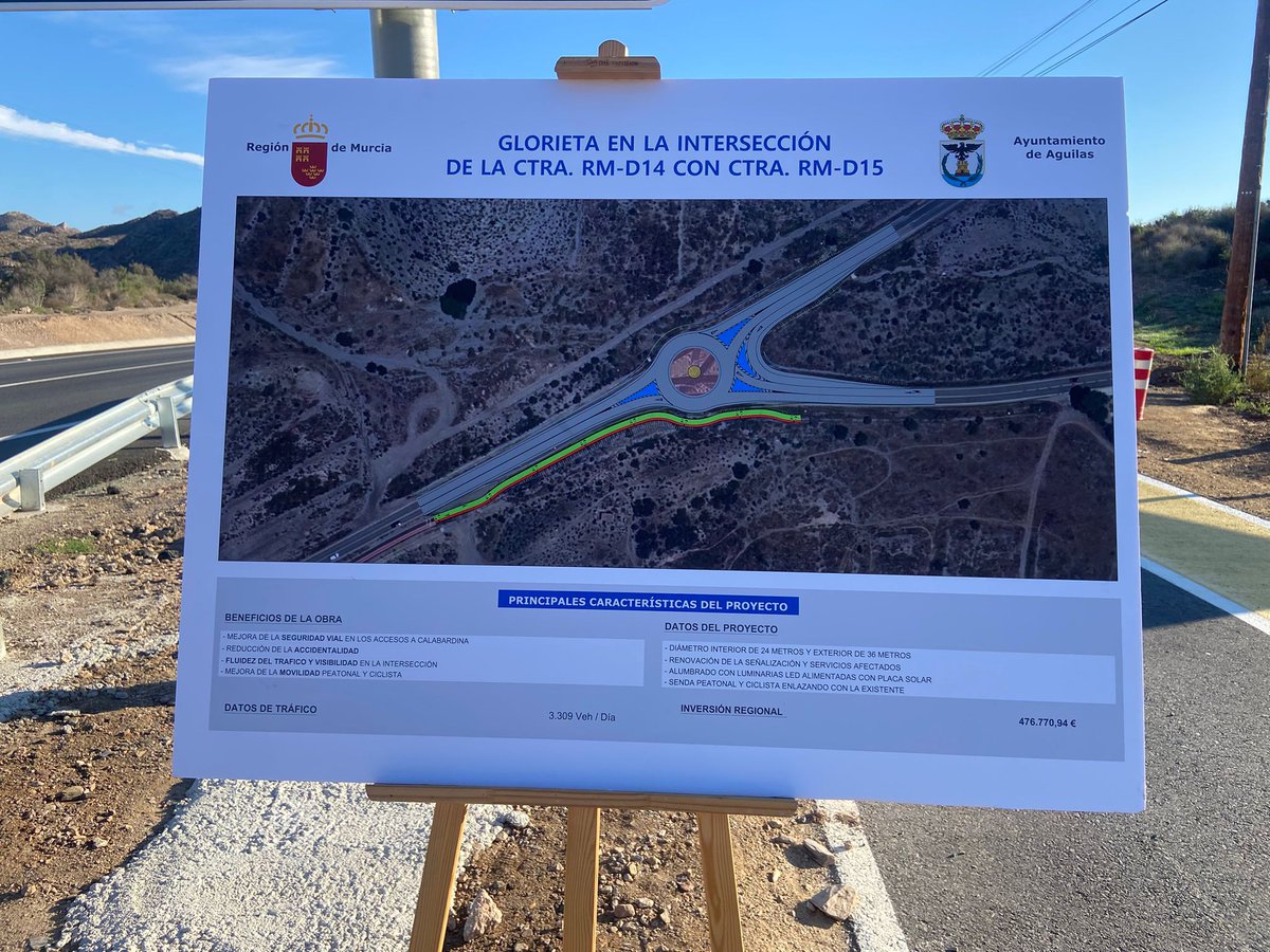 🛣️ El Consejero de Fomento e Infraestructuras, Jorge García Montoro, inaugura la nueva rotonda que facilitará el acceso a la Marina, Calabardina y Cabo Cope.
Esta  obra promete calmar el tráfico y hacer nuestras carreteras más seguras. 

🔗 carm.es/web/pagina?IDC…