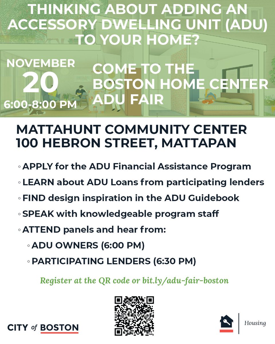 Join us  to learn about how to build an Accessory Dwelling Unit in your home! Next Wednesday 11/20!