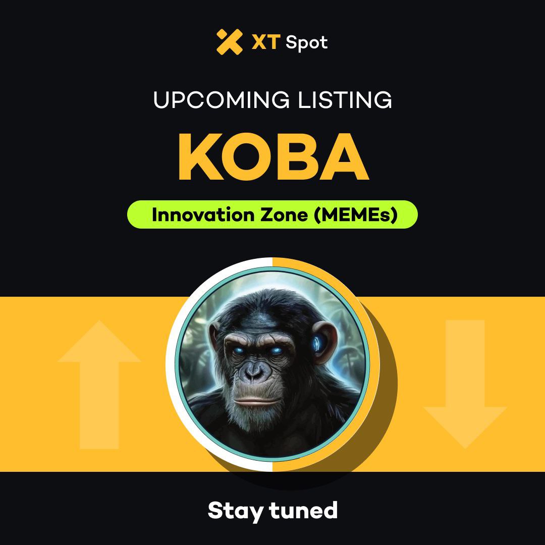 $KOBA on KRC20 is getting listed on <a href="/XTexchange/">XT Exchange 🚀 #BeyondTrade</a>! This is the first Ape on Kaspa - the team is devoted to quality content and organic growth. 🦍🦍🔥

$KOBA will be a top 5 memecoin in KRC20, volume incoming 👀📈🚀🌒

X - <a href="/koba_apeofkaspa/">KOBA</a>
TG t.me/XTsupport_EN