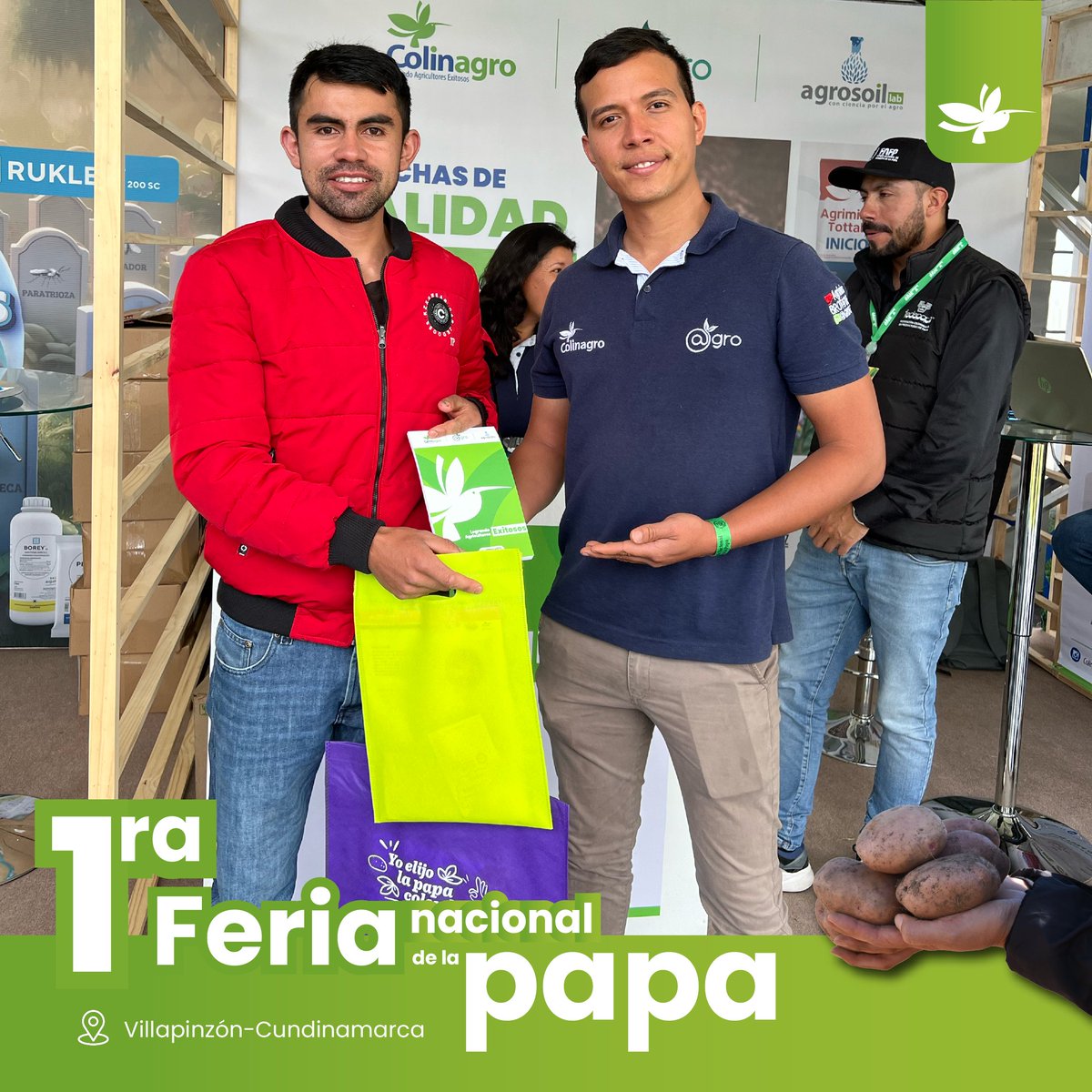 Colinagro_Col's tweet photo. 🇨🇴 Colinagro estuvo en la 1ra Feria Nacional de la Papa 🥔 organizada por @FedepapaOficial  en Villapinzón. Nuestra fuerza comercial conectó con agricultores de todo el país, compartiendo conocimientos y nuestro portafolio especializado para el cultivo de papa. 
Ver traducción https://t.co/tecguZMFvs