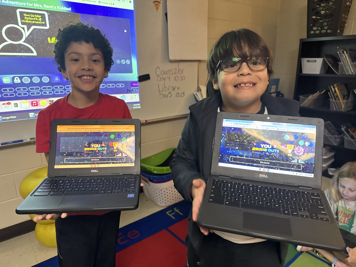 hey_missj's tweet photo. A space adventure went down for these #lockstars! The 3rd graders in Mrs. Rent's class at @NISDLockeHill practiced their knowledge of space and planets with this @breakoutEDU! The struggle was real, but it was also productive 👏🏼👏🏼👏🏼 https://t.co/g9InSbmQeE