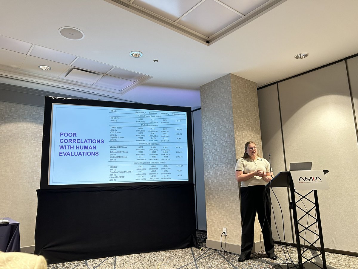 yanjungao (@serena_pancakes) on Twitter photo A day of presenting many of our NLP work at AMIA!
P1: our JBI paper on role of UMLS supporting DDx by LLM
P3: Multi-modal ML for clinical prediction
P4: Human&Auto Eval for LLM Diagnosis prediction
#AMIA2024
<a href="/UW_ICU_DataSci/">UW-Madison Critical Care Medicine Data Science Lab</a> <a href="/Majeans2011/">Majid Afshar</a> A day of presenting many of our NLP work at AMIA!
P1: our JBI paper on role of UMLS supporting DDx by LLM
P3: Multi-modal ML for clinical prediction
P4: Human&Auto Eval for LLM Diagnosis prediction
#AMIA2024
<a href="/UW_ICU_DataSci/">UW-Madison Critical Care Medicine Data Science Lab</a> <a href="/Majeans2011/">Majid Afshar</a>