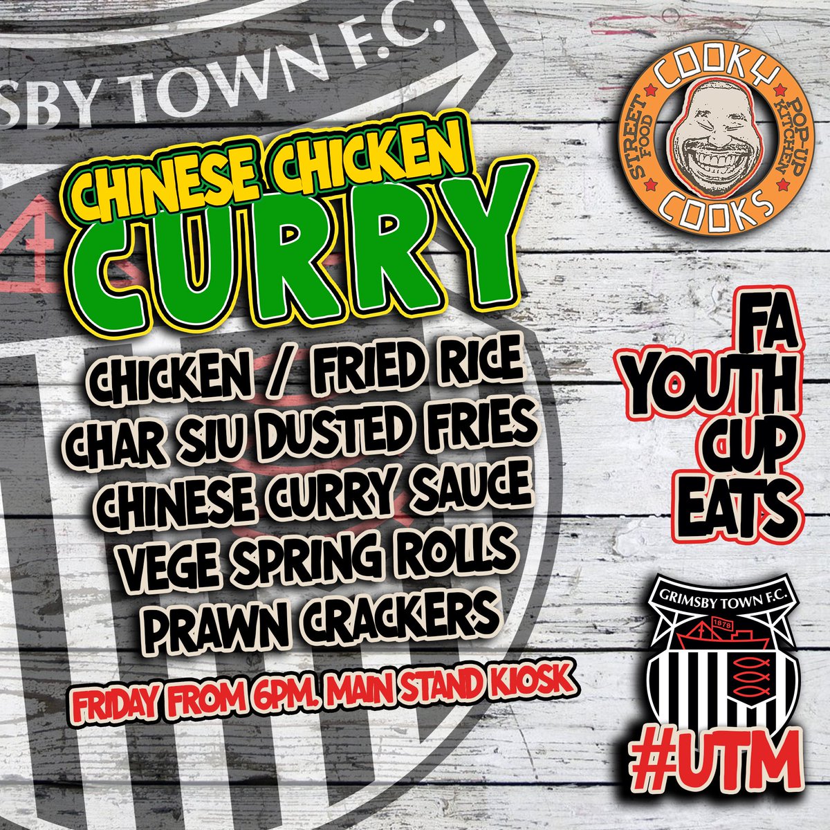 CooksCooky's tweet image. Heading to Blundell Park this Friday Night?

We got Chinese Chicken Curry Special...

Serving from 6pm. Main Stand Kiosk. 

First Come. First Served.

#UTM
#KeepSmilin