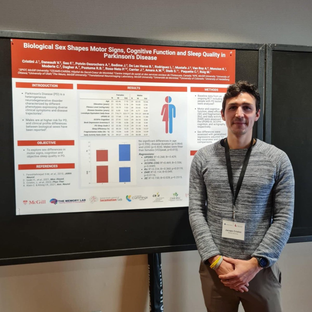 memorylab (@memorylab1) on Twitter photo We’re thrilled to share that this past Friday, <a href="/CristiniJacopo/">Jacopo Cristini</a> presented his research poster, 'Biological Sex Shapes Motor Signs, Cognitive Function and Sleep Quality in Parkinson's Disease,' at the third annual Canadian Movement Disorders Meeting. Amazing work, Jacopo! We’re thrilled to share that this past Friday, <a href="/CristiniJacopo/">Jacopo Cristini</a> presented his research poster, 'Biological Sex Shapes Motor Signs, Cognitive Function and Sleep Quality in Parkinson's Disease,' at the third annual Canadian Movement Disorders Meeting. Amazing work, Jacopo!