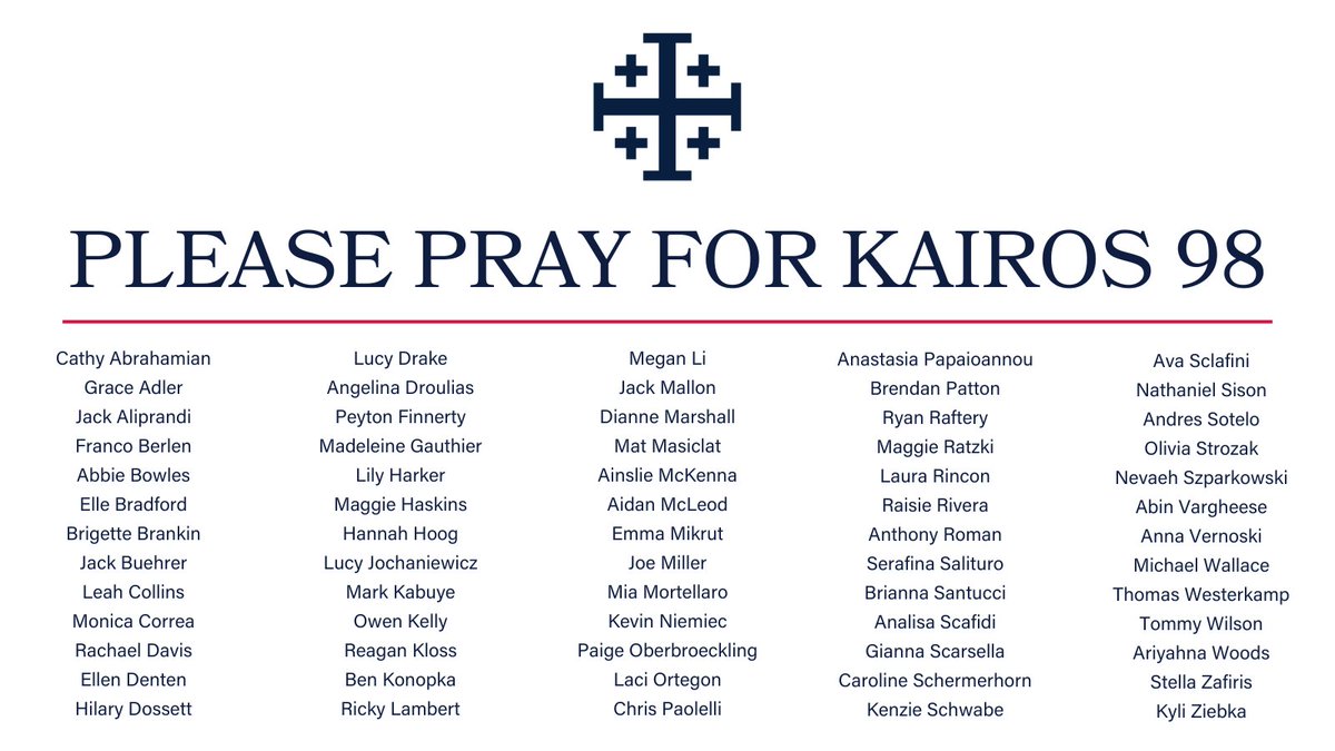 God Bless all of our students and faculty members attending Kairos 98 this week! #LiveTheFourth
<a href="/CampusMinSVHS/">SV Campus Ministry</a>