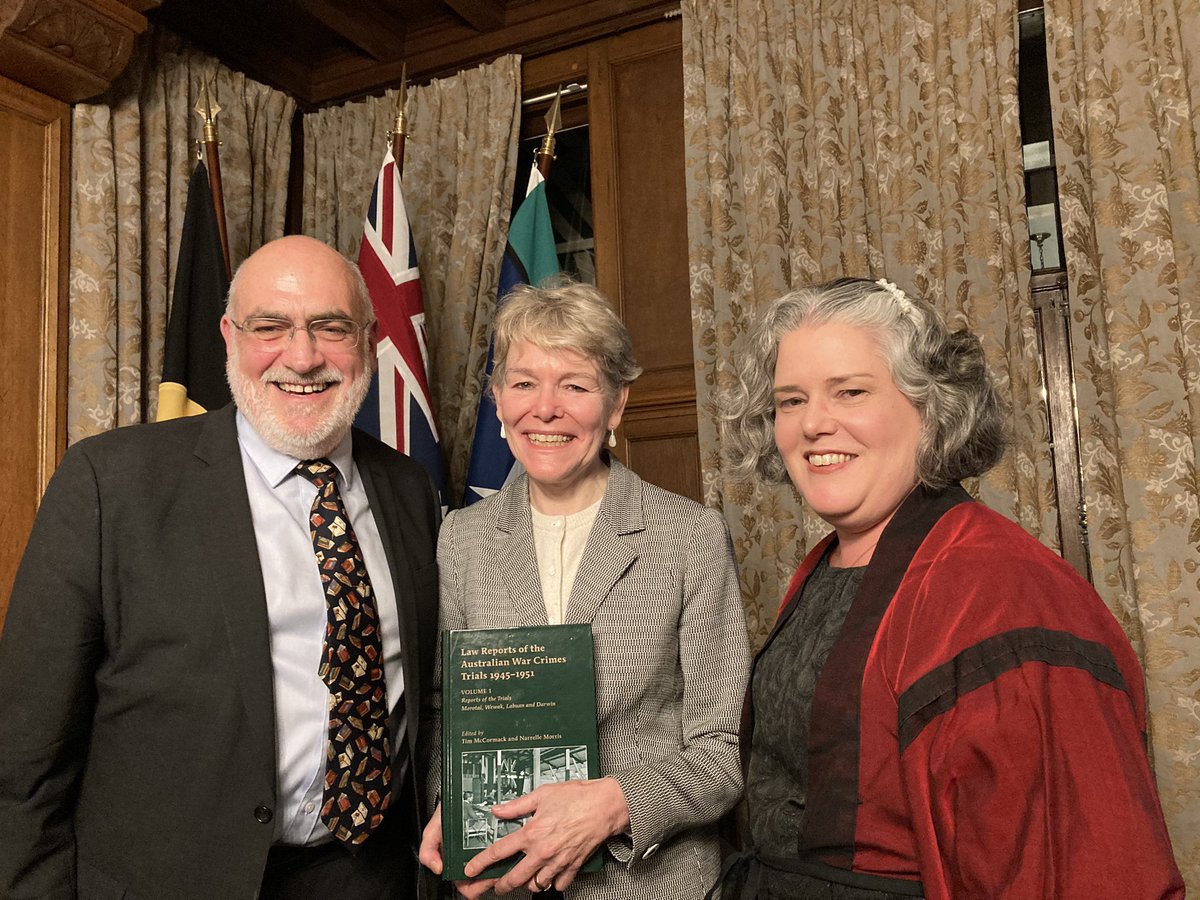 Tim &amp; I were delighted to see Judge Hilary Charlesworth launch our Vol 1 of the Australian war crimes trial series tonight in The Hague brill.com/display/title/…