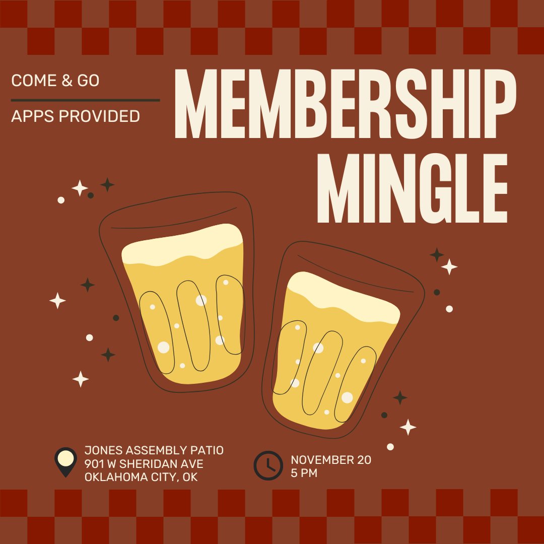 We hope to see all PRSA OKC members next Wednesday at our Membership Mingle! Get to know your fellow members and enjoy free apps at the Jones Assembly.