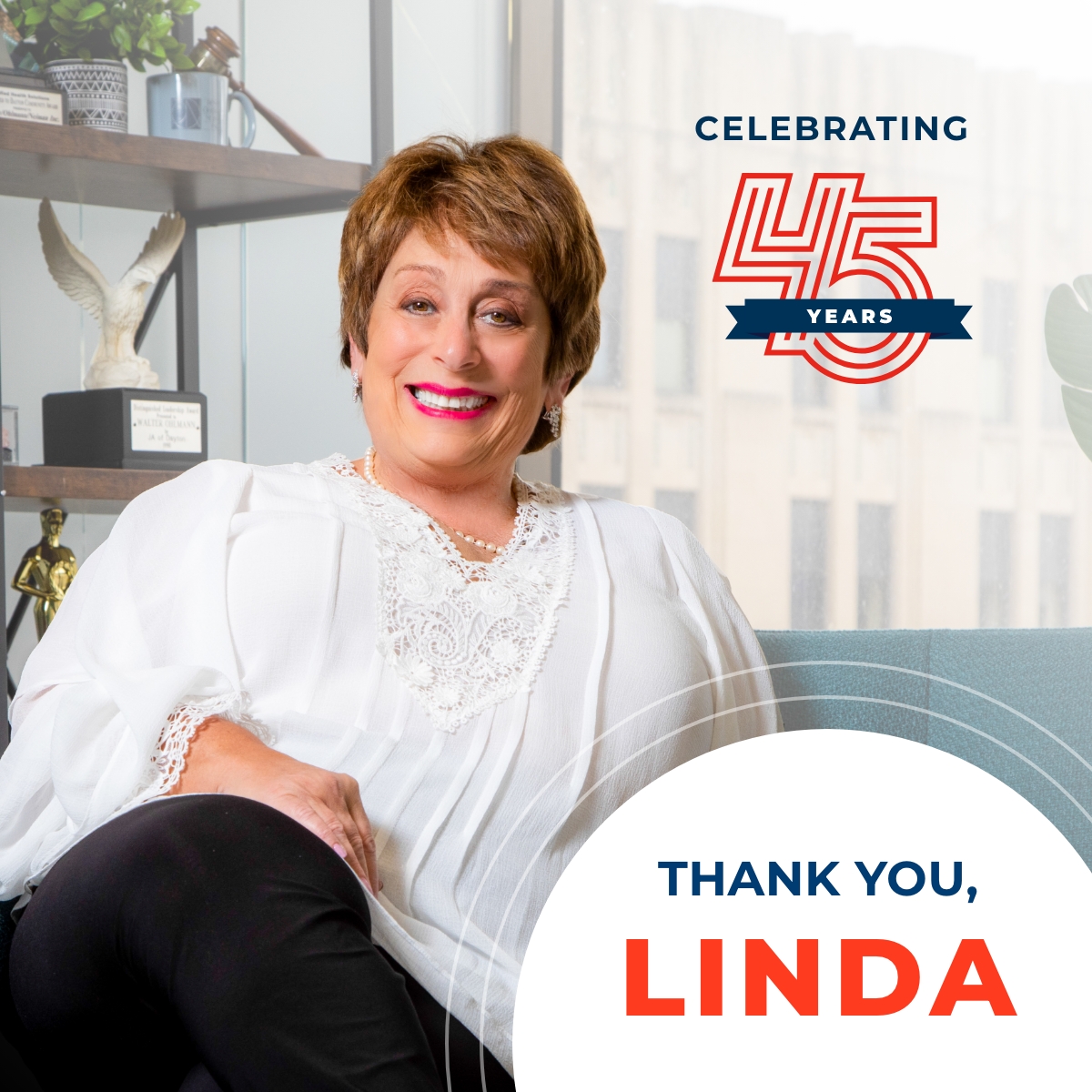 Today, we celebrate Linda's 45th year with Ohlmann Group! 🎉