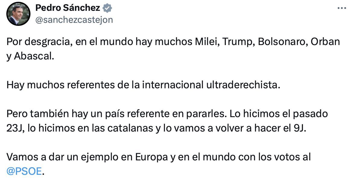 Kirghisz's tweet photo. @sanchezcastejon @realDonaldTrump Es difícil llegar a cotas de indignidad tan altas como Vd. Ha hecho bueno a Zapatero, lo cual ya era difícil. Sin palabra y sin honor. Pasará a la historia a buen seguro como el peor presidente de su partido y también de España. Que vergüenza. https://t.co/QuBQ3nJNjS