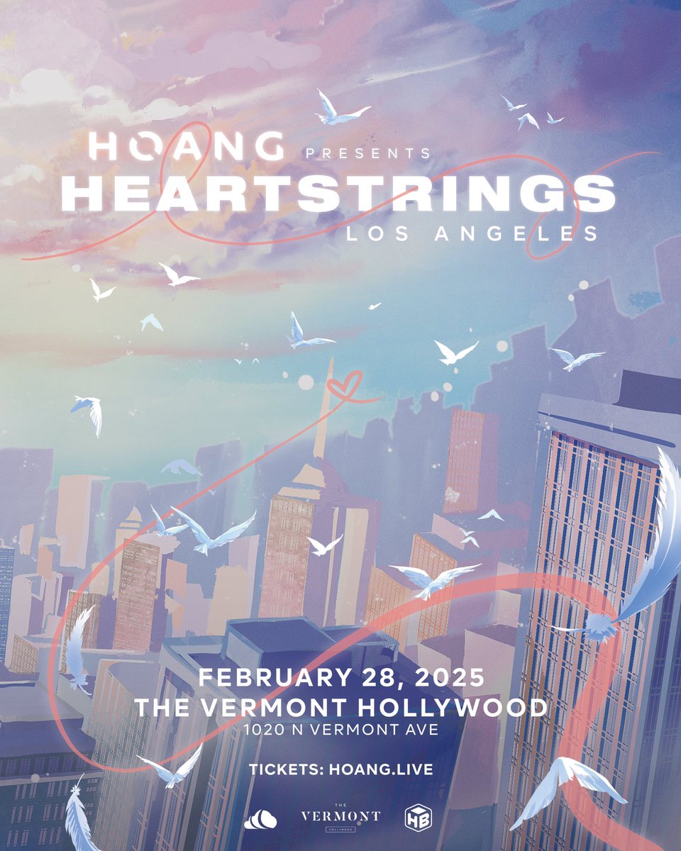 LOS ANGELES - PLAYING THE BIGGEST HEADLINE SHOW OF MY CAREER ON FEBRUARY 28 @ THE VERMONT HOLLYWOOD. ❤️

“HEARTSTRINGS” is a brand new curated live show that comes with unreleased music, new visuals, and guest performances. 

This show is tied to a new body of work that I’ve