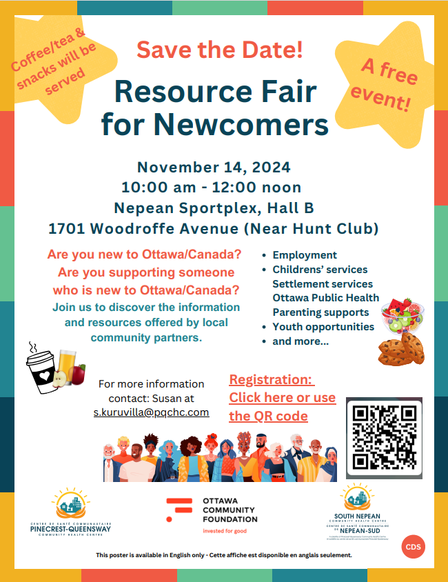 Are you new to the city and want to learn about using transit? Here are some events for you! 👇

Information Fair for New Canadians

📅November 13
🕒3-5pm
📍Centre Pauline Charron

Newcomer Resource Fair

📅November 14
🕒10am-12pm
📍Nepean Sportsplex, Hall B