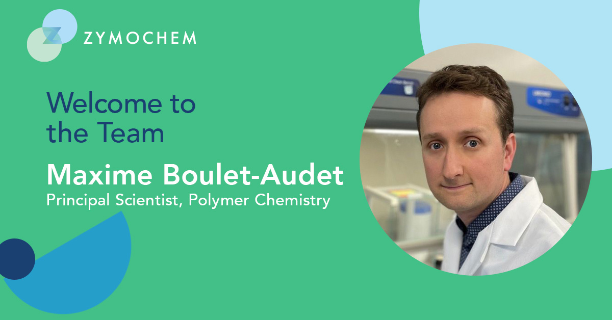 ZymoChem is excited to announce the addition of Maxime Boulet-Audet!

As co-author of multiple patents &amp; published articles, Max brings ingenuity and vision to help us deliver bio-based materials to the market.

Join Max by visiting zymochem.com/careers to find your next role!