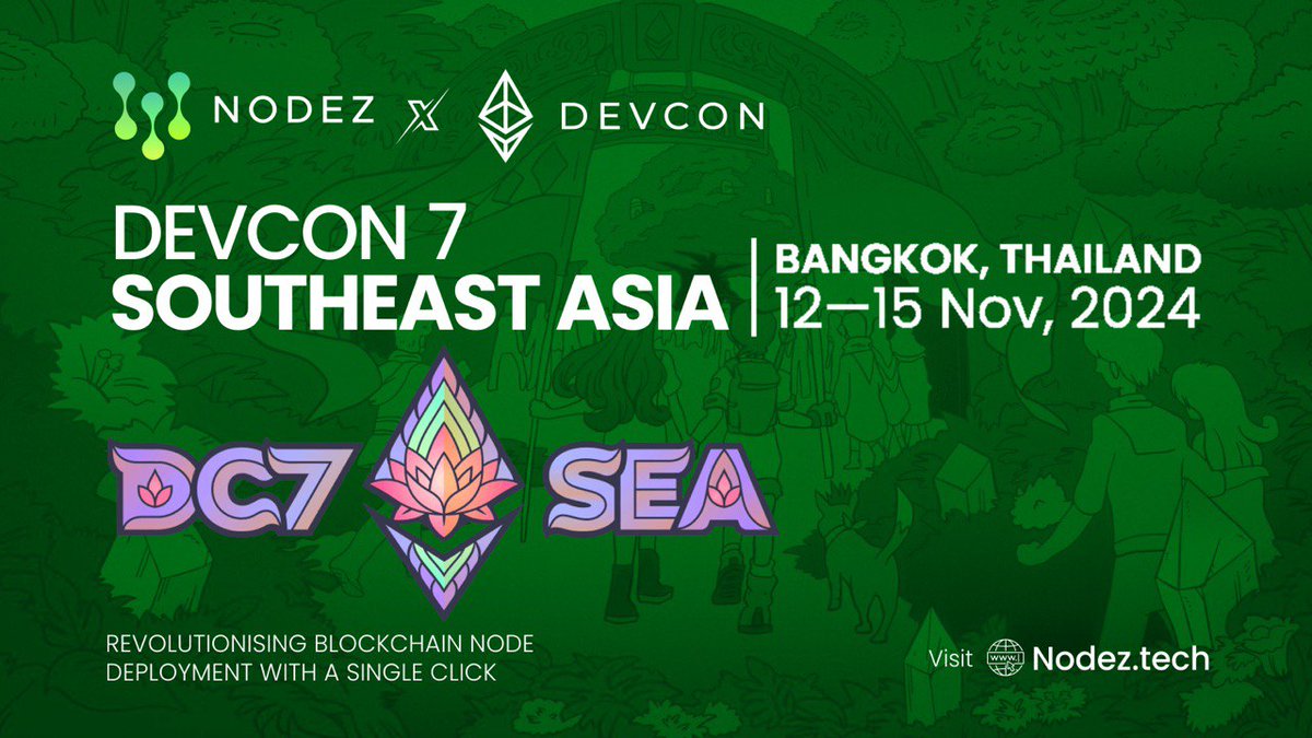 Nodeztech's tweet image. Nodez at Devcon7: Empowering Blockchain Accessibility

Join us in Bangkok (Nov 12-15) to explore:
- One-click node deployment
- Simplified blockchain solutions
- Innovative collaborations

#Nodez #Devcon7 #Ethereum