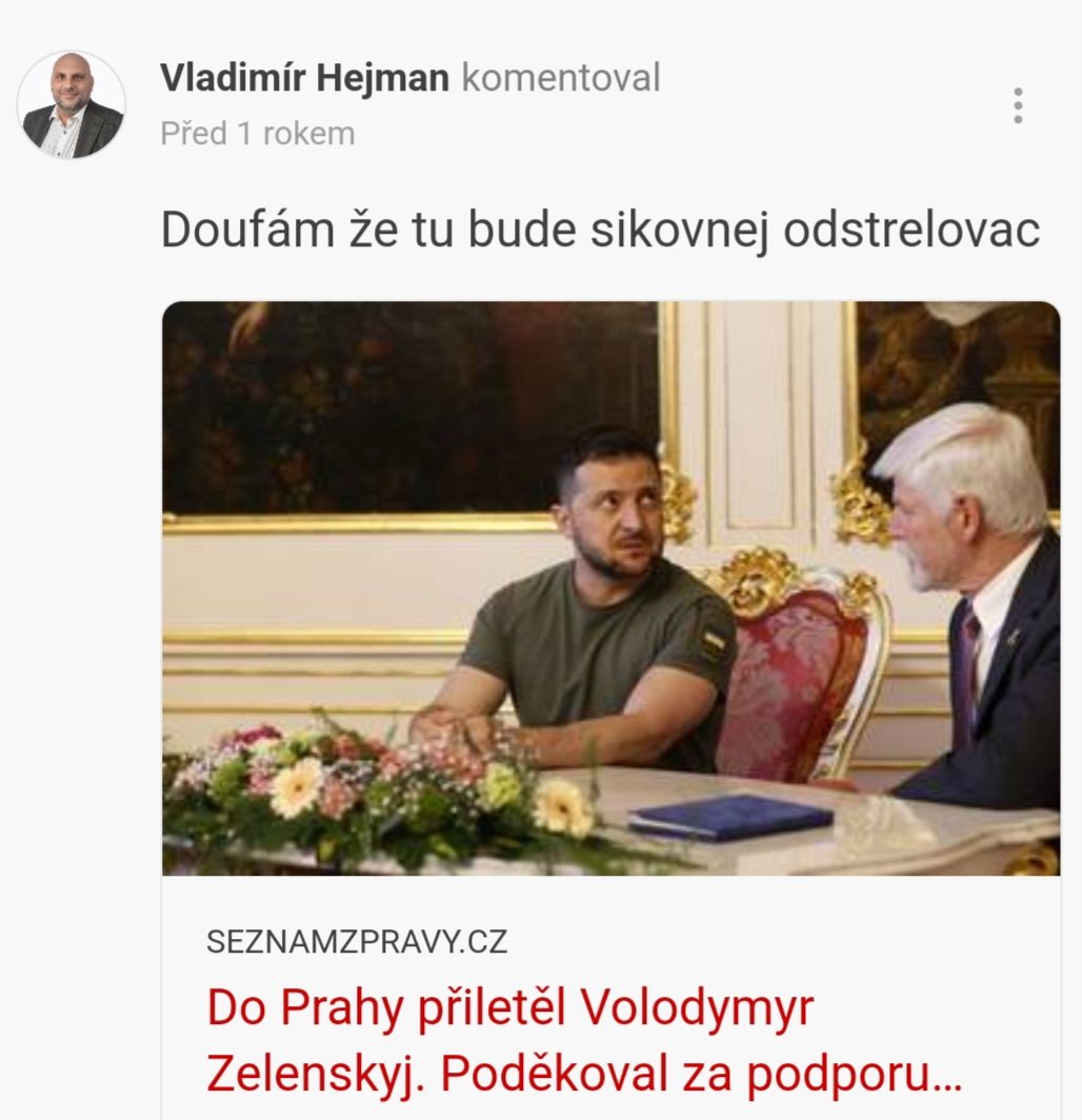 1250cc03004c44e's tweet image. Vladimír Hejman, předseda Motoristů plzeňského kraje🤮
V krajských volbách kandidoval na kandidátce SPD a Trikolory, neuspěl a skončil u @petr_macinka