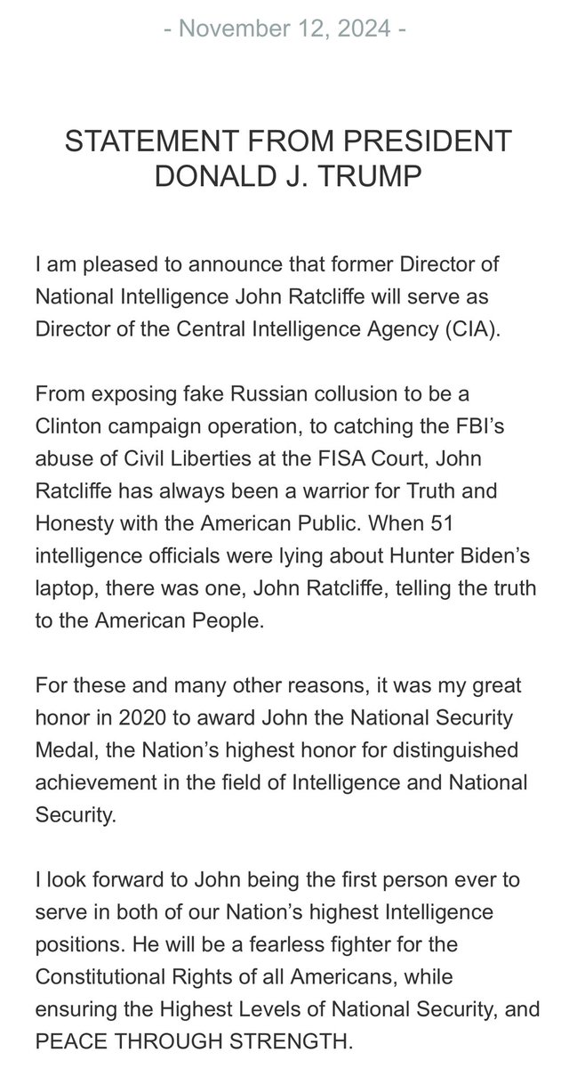 RSBNetwork's tweet photo. BREAKING: President Trump announces pick for CIA director https://t.co/JYGhIvgtRS