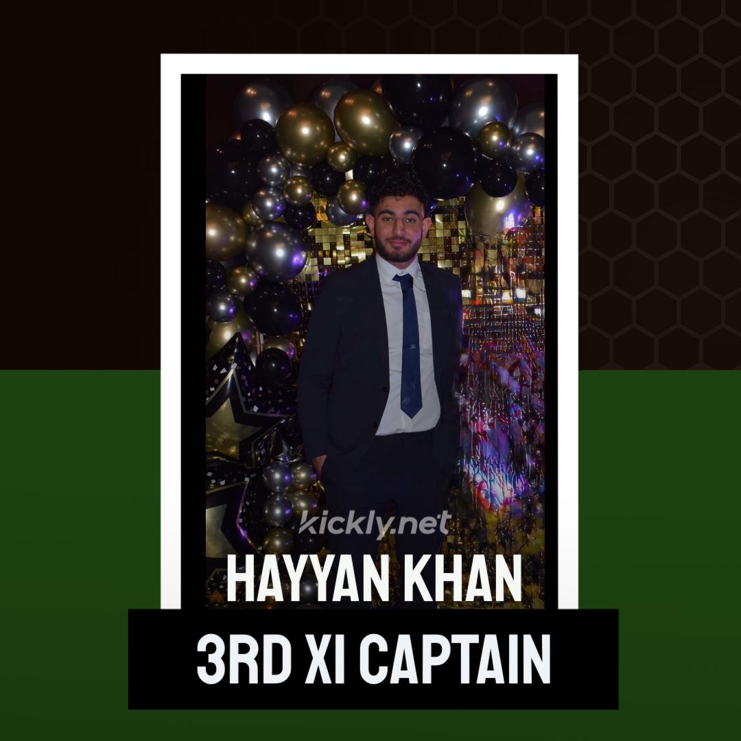 Third XI Captain 2025 Hayyan Khan, a perfect role for Hayyan, always super supportive and great at getting the best out of the players taking their first steps into senior cricket! #cricket #summer