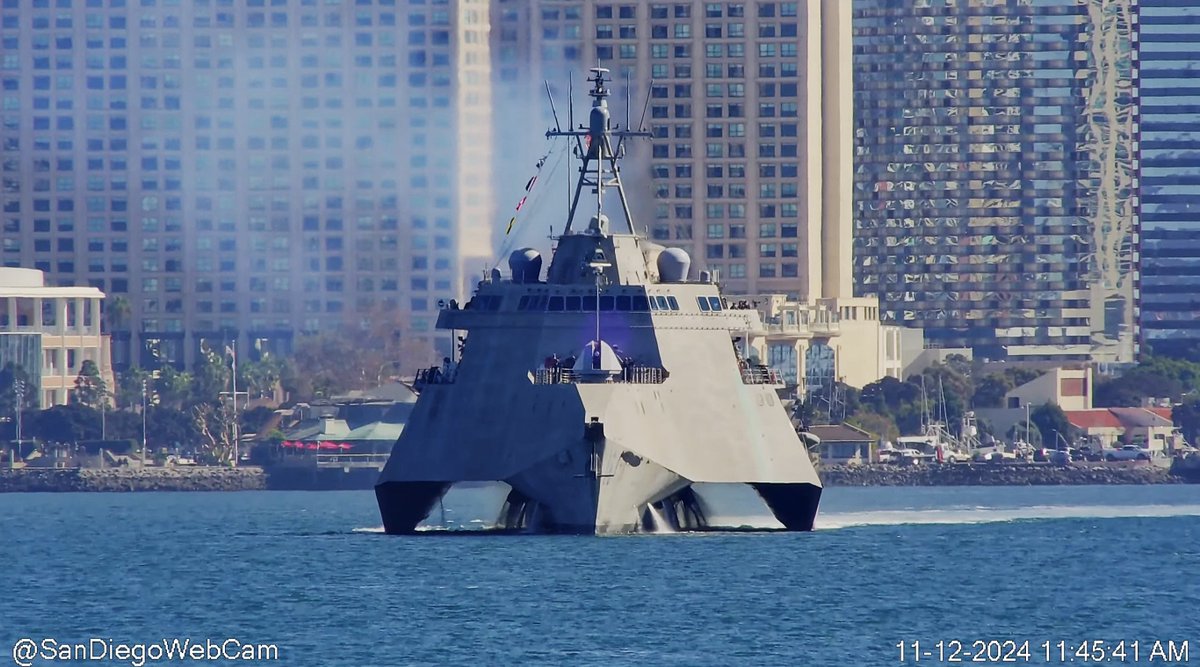 WarshipCam's tweet photo. USS Tulsa (LCS 16) Independence-variant littoral combat ship leaving San Diego - November 12, 2024 #usstulsa #lcs16ย
SRC: YT- SanDiegoWebCam https://t.co/KJ6MjSwx7S
