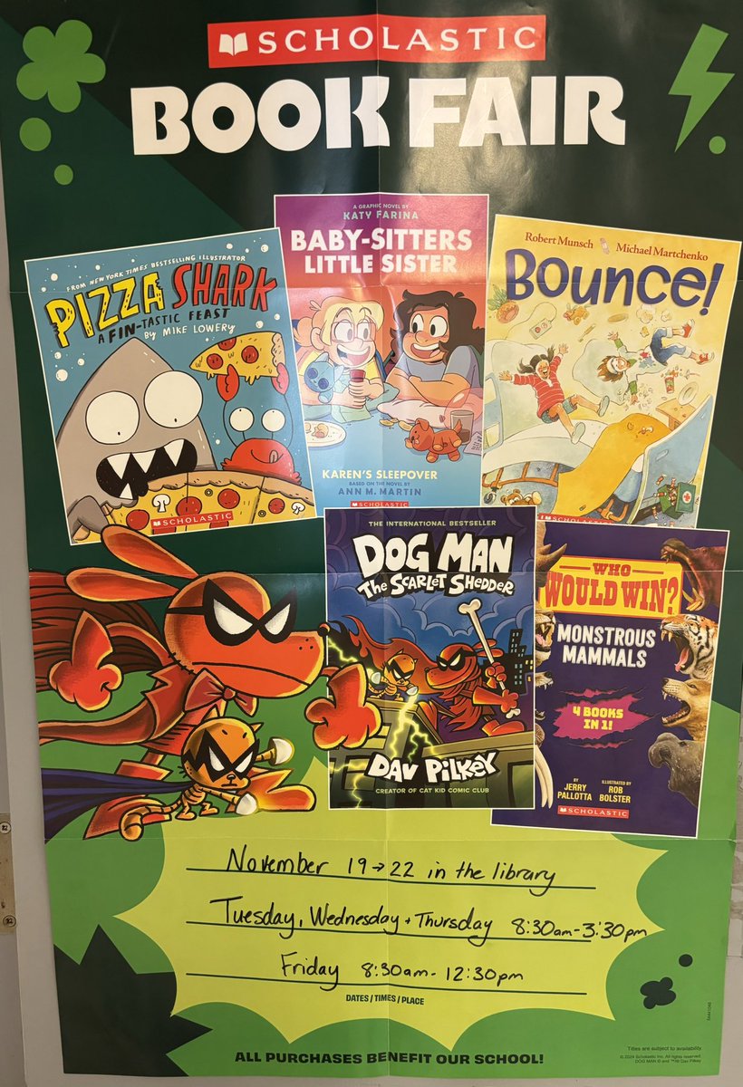 We are gearing up for another fantastic Book Fair! Please double check flyer for date and times.  Starting November 19-22. #scholasticbookfair #amazinglibrarian #books