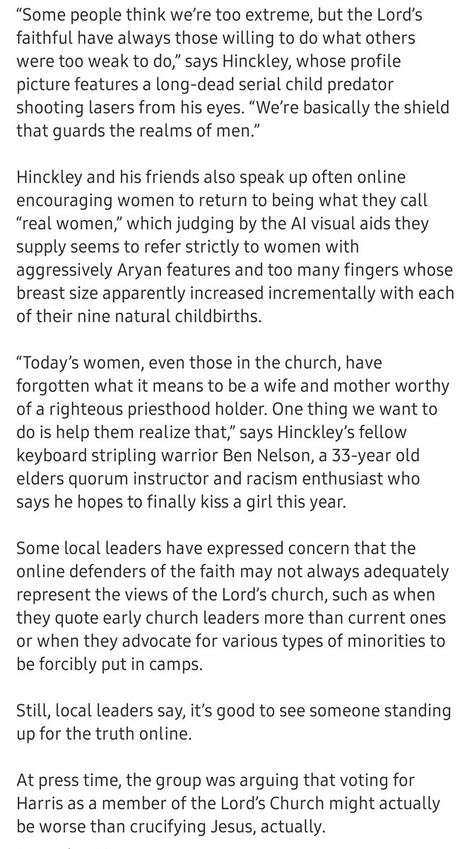 Someone at "thelordsnewsroom" has met some DezNats. 

#thisisMormonism #thisisDezNat