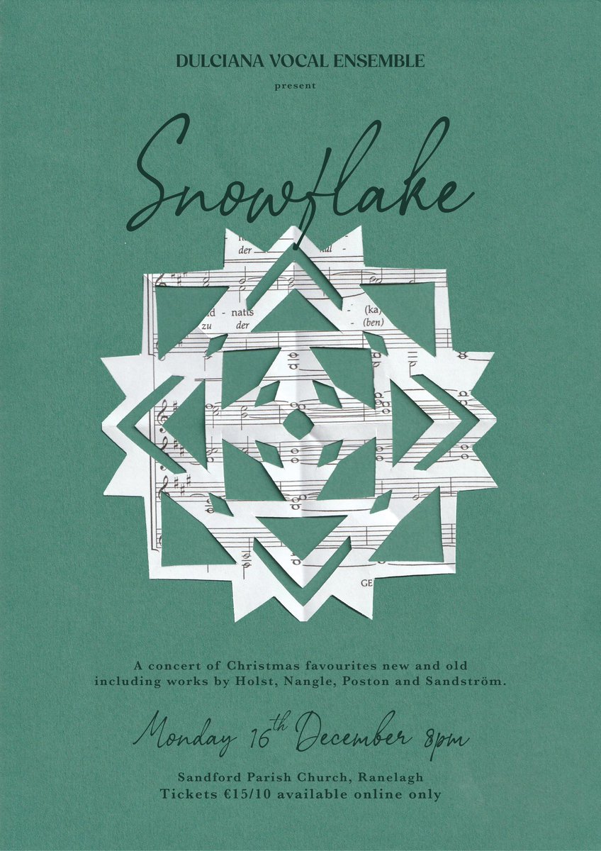 Join us for our annual Christmas concert on 16th December! Tickets available here eventbrite.ie/e/snowflake-ti… ✨ 

#uppervoiceschoir #choralmusic #christmasconcert