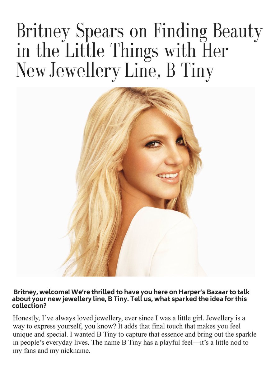 OriginalFantas2's tweet photo. Concept: Britney invites @harpersbazaarus into the world of B Tiny, her enchanting new jewelry line inspired by the beauty of life’s little moments. With delicate charms, subtle sparkle, and a whole lot of heart. 💎
#BTiny #BritneySpears #HarpersBazaar https://t.co/2rEbfSMH1Y