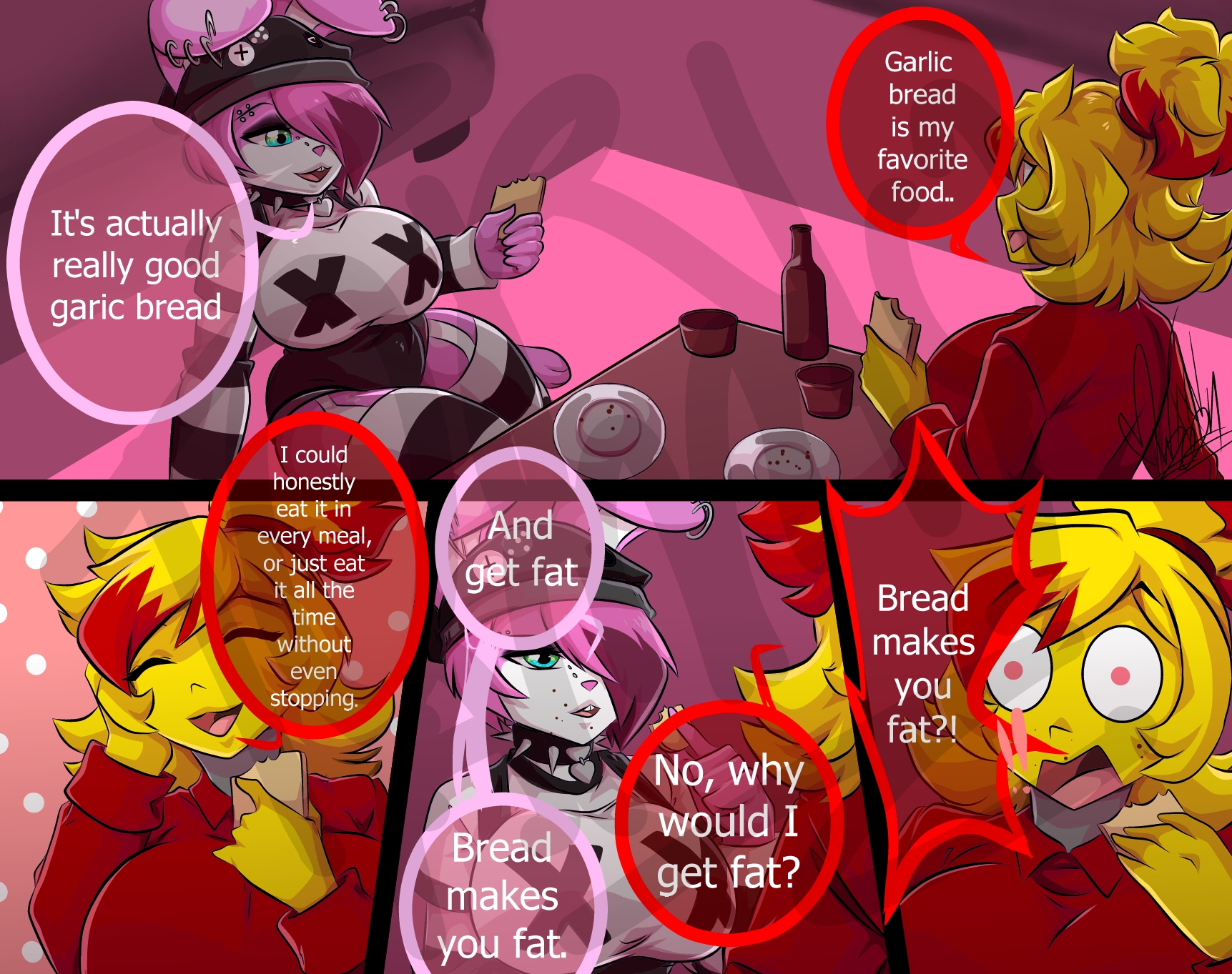 Tori Ammy (Closed commissions) on X: Bread makes you fat scene from Scott  Pilgrim Featuring @Mastermax888 myart digitalart fnia fniaoc fazclaire  fazclaireoc fnc fncoc fazclairenightclub furryartist  t.coMnysRQtkRF  X