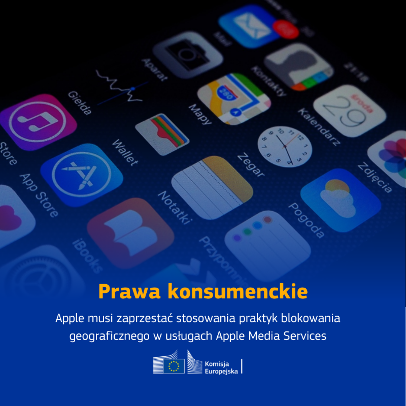 EUinWroclaw's tweet photo. Apple musi dostosować swoje działania do unijnych przepisów przeciwdziałających blokowaniu geograficznemu. osoby fizyczne i firmy powinny mieć jednolity dostęp do towarów oraz usług w całej #UniaEuropejska
↓ Dowiedz się więcej
@EU_Consumer #EUConsumers 🇪🇺