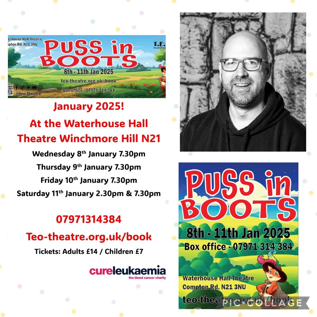 A message from Dave Arnold this years director - I am enjoying being Director this year to our fab cast everyone is working incredibly hard to bring the best  show to you, after a break I am back on stage as this years Vilen so get ready to hiss and boo! 
Teo-theatre.org.uk/book