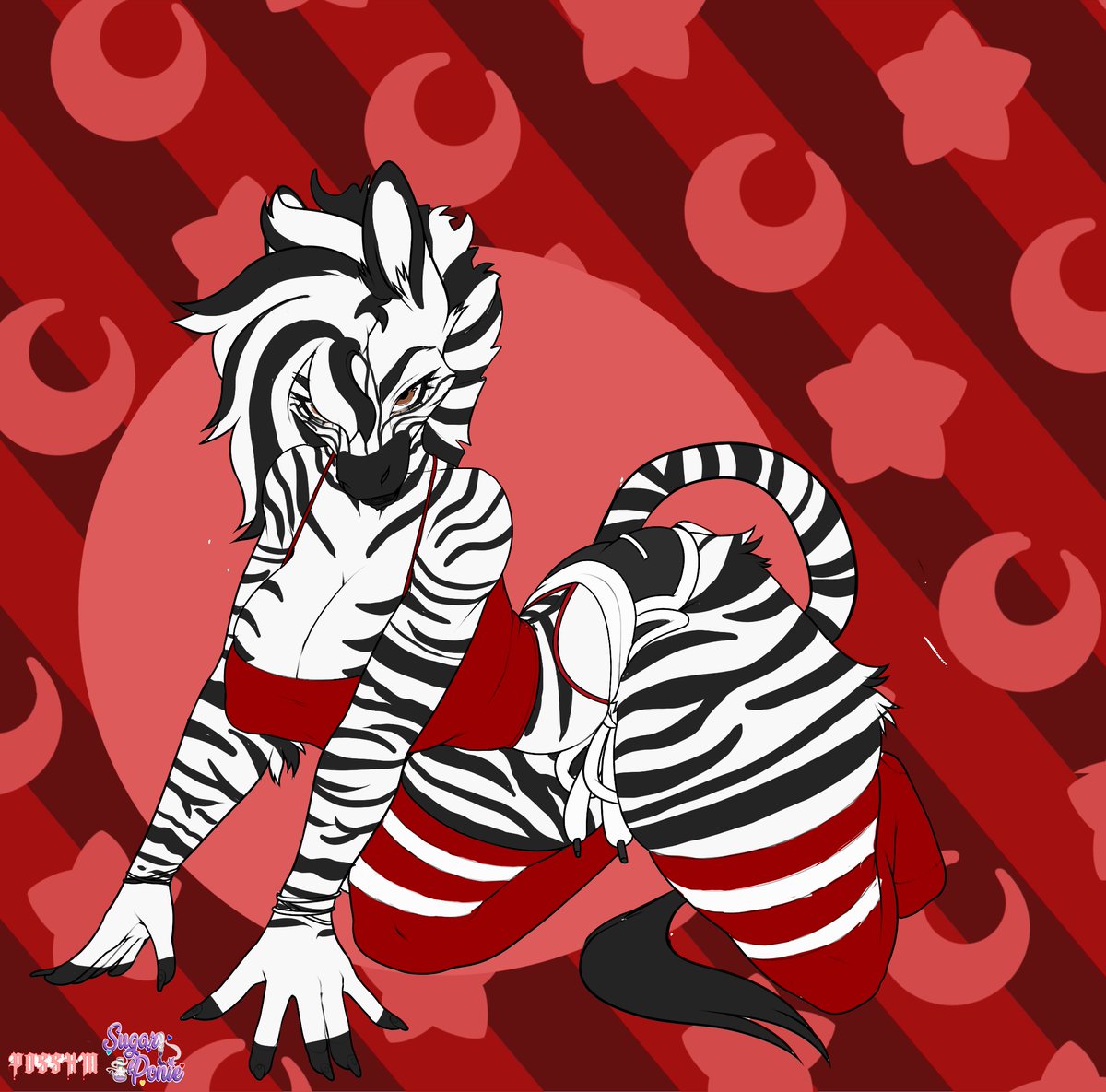 SugarPonie's tweet photo. Finished YCH for @Macrosaur  
Base by Possxm
edits my own
#furry #zebra #posin #sexy #anthro #anthrofurry #furryart #equine https://t.co/WaJumIbAJQ